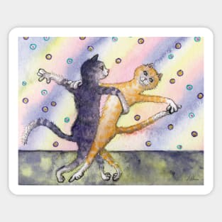 Ballroom cats move so well together on the dance floor Sticker